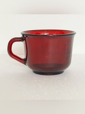 Vintage Arcoroc France Ruby Red glass teacup punch mug replacement